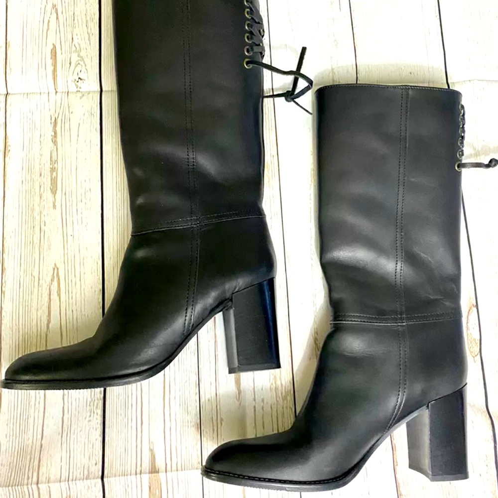 Coach leather Boots made in Italy EUC